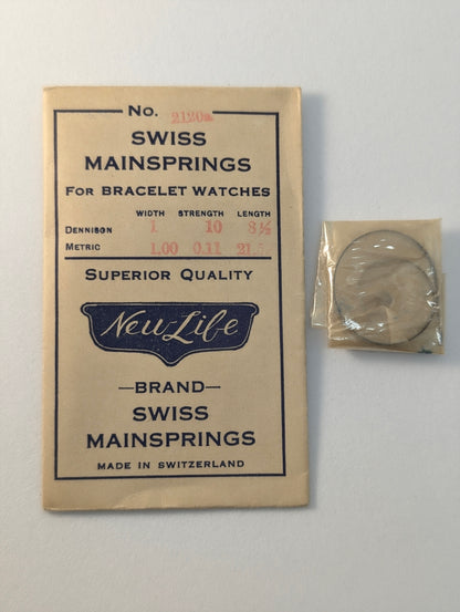 Mainsprings - Sizes From 1mm To 1.40mm In Width