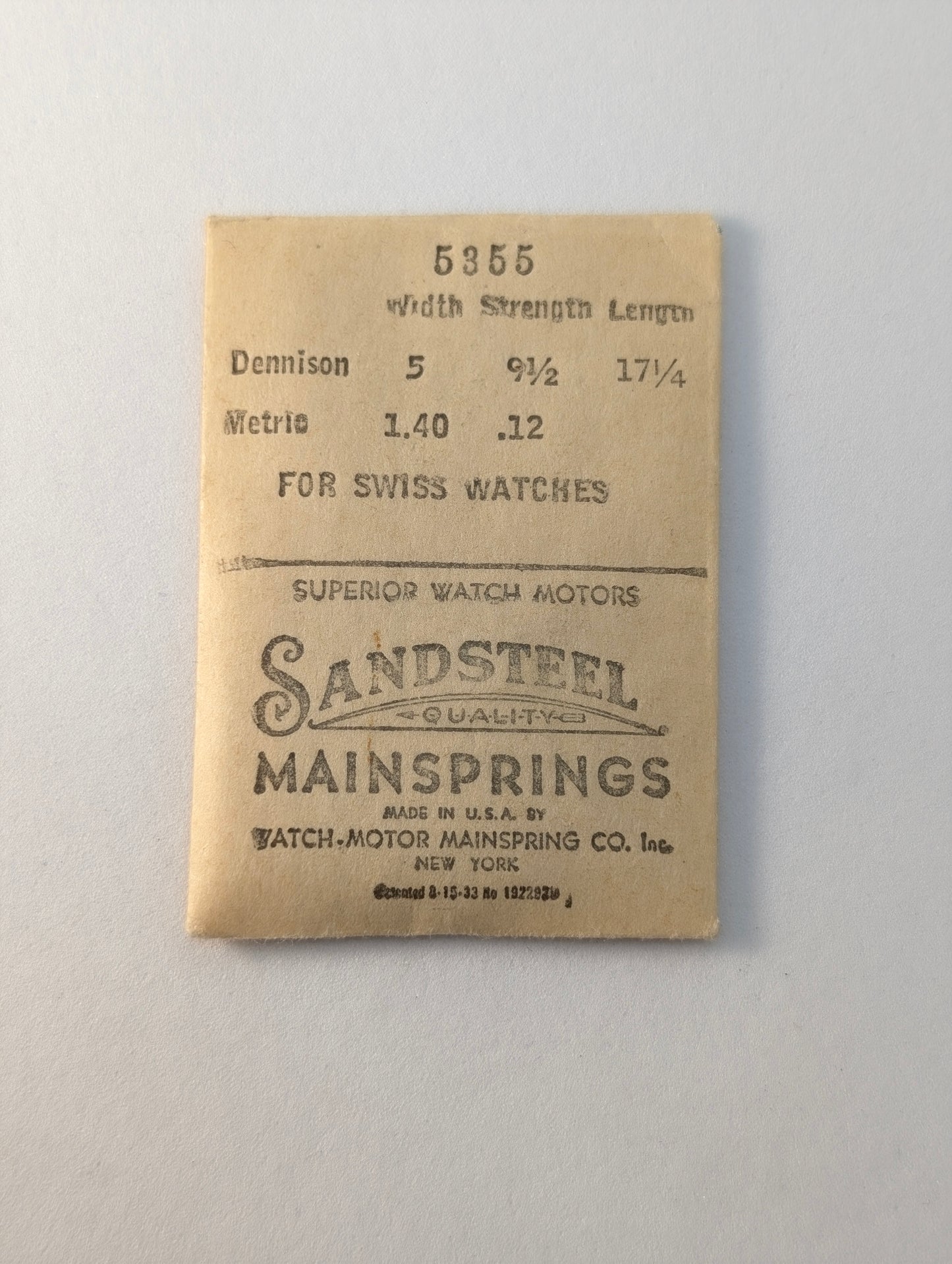 Mainsprings - Sizes From 1mm To 1.40mm In Width