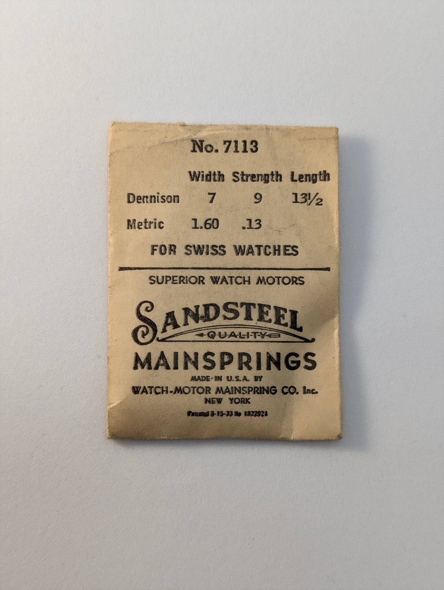 Mainsprings - Sizes From 1.45mm To 2.59mm in Width