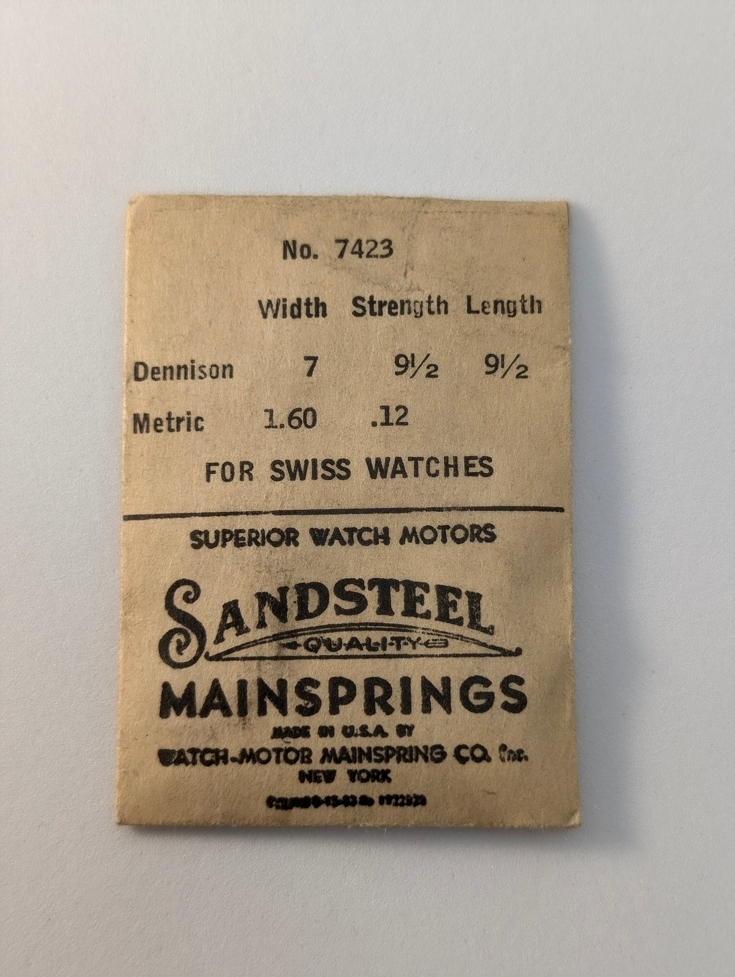 Mainsprings - Sizes From 1.45mm To 2.59mm in Width