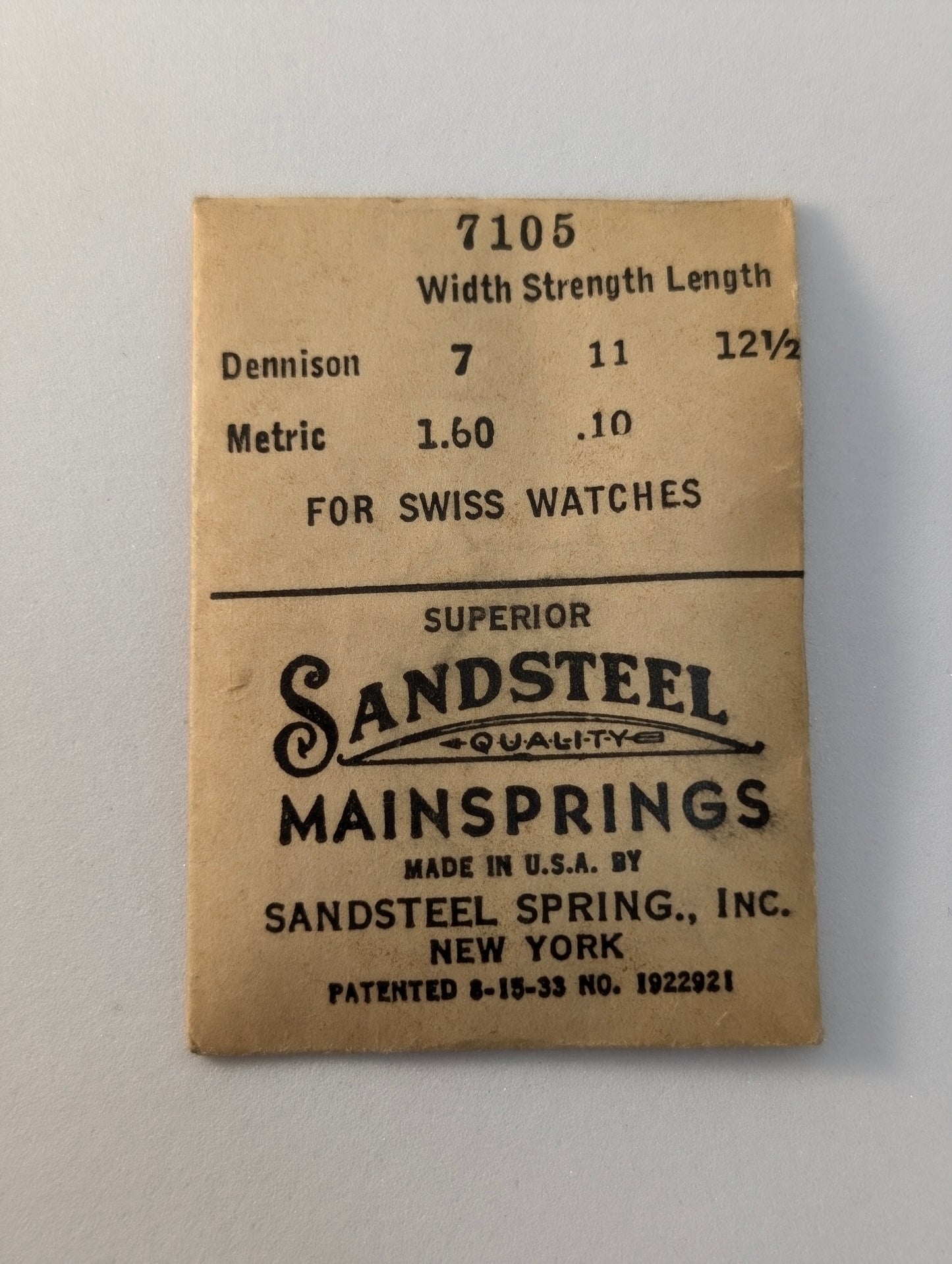 Mainsprings - Sizes From 1.45mm To 2.59mm in Width