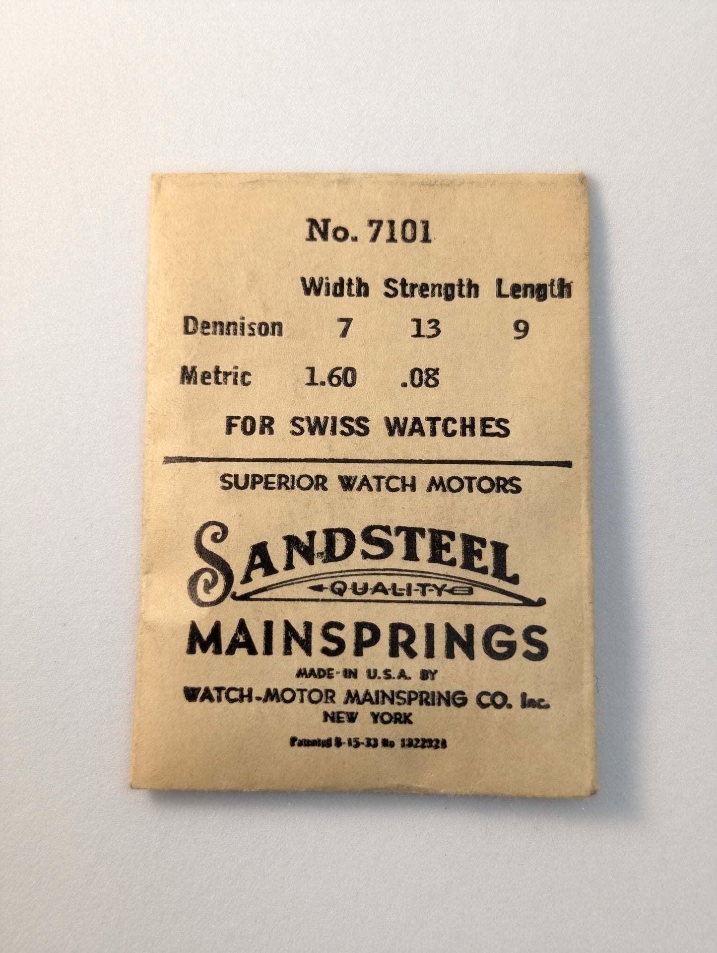 Mainsprings - Sizes From 1.45mm To 2.59mm in Width