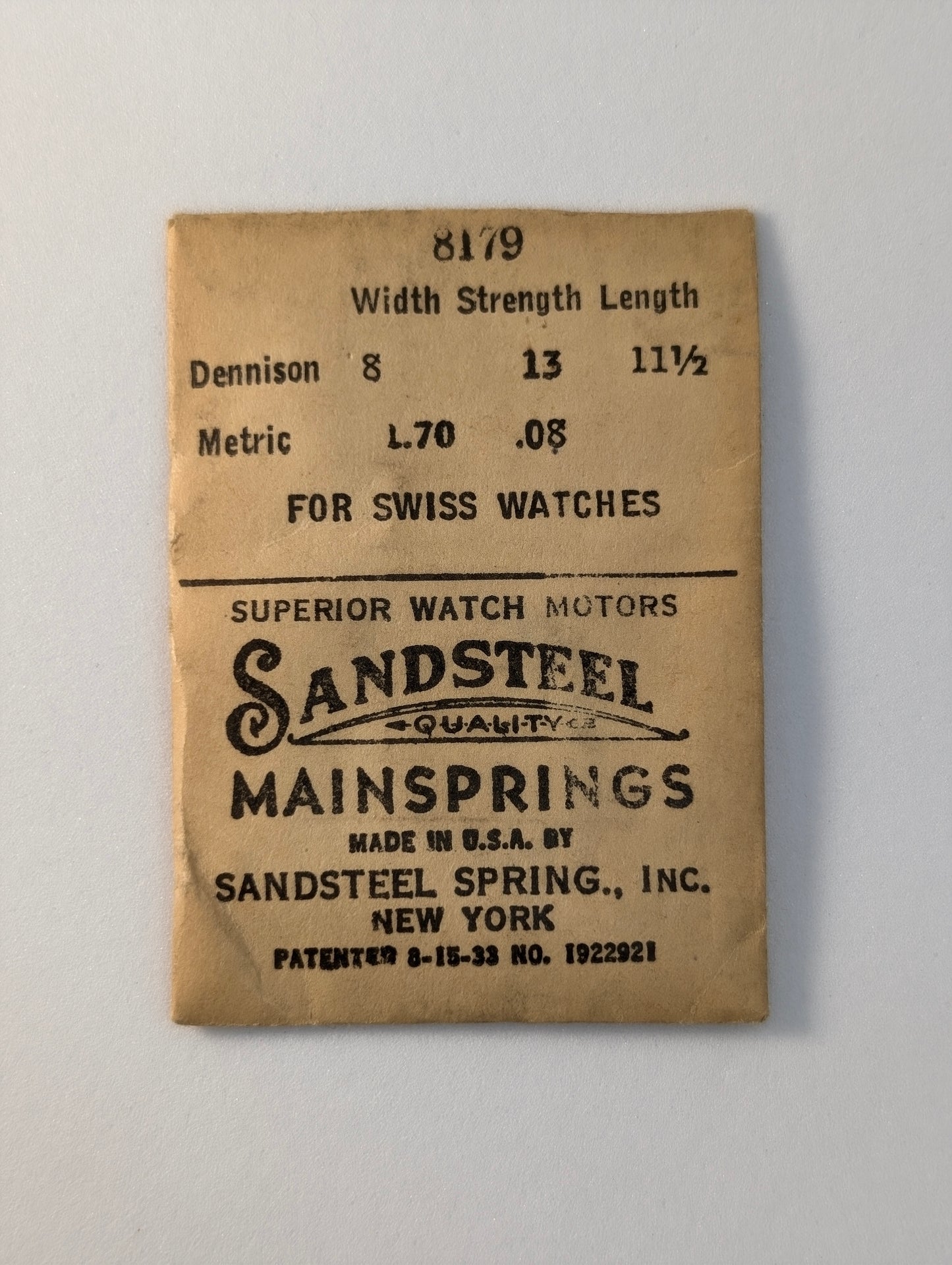 Mainsprings - Sizes From 1.45mm To 2.59mm in Width